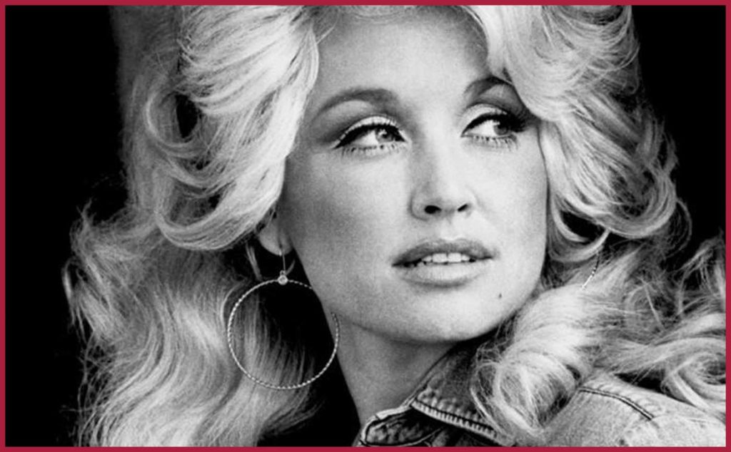 Dolly Parton black and white image